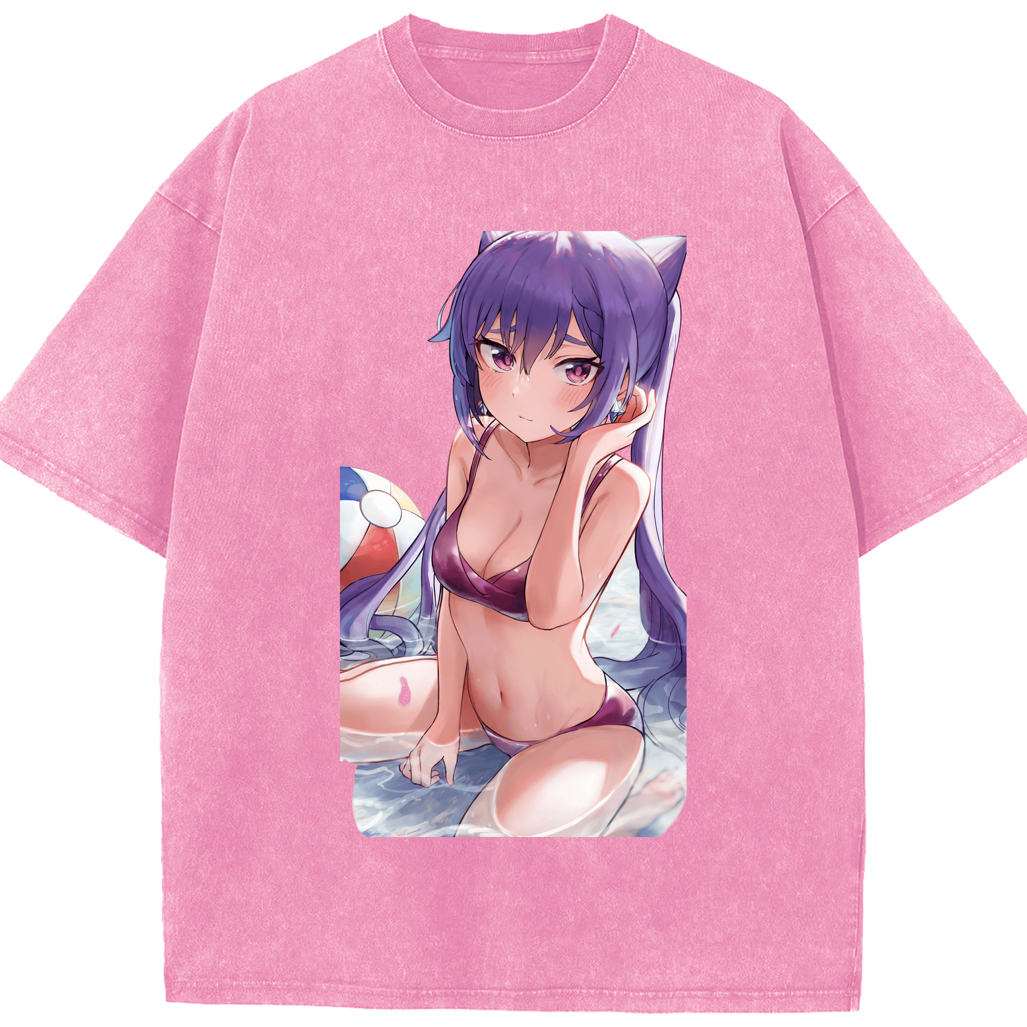 げんし神 刻晴 こくせい genshin Kokusei 綿100% ヴィンテージ風 半袖Tシャツ（フロントプリント）